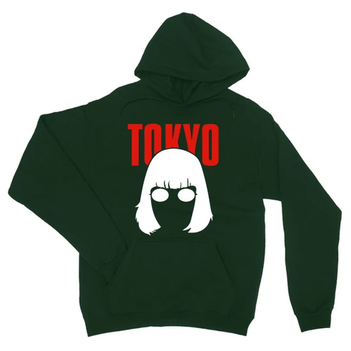 Sötétzöld A nagy pénzrablás unisex kapucnis pulóver- Tokyo