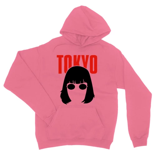 Világos rózsasín A nagy pénzrablás unisex kapucnis pulóver- Tokyo