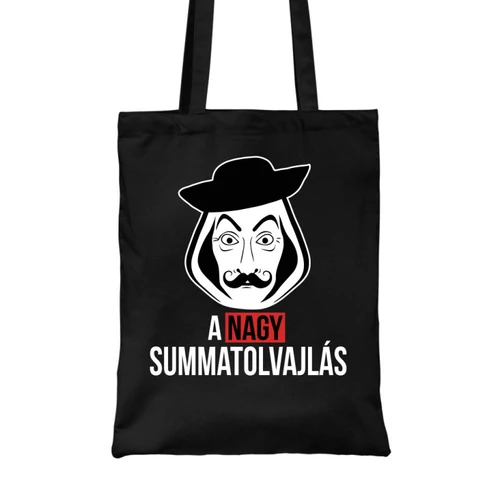 Fekete  A nagy pénzrablás vászontáska - A nagy summatolvajlás