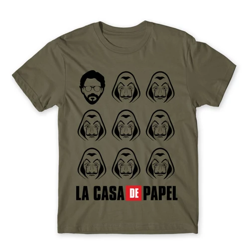 Cink A nagy pénzrablás férfi rövid ujjú póló - La casa de papel faces