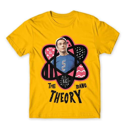 Sárga Agymenők férfi rövid ujjú póló - Atomic Sheldon