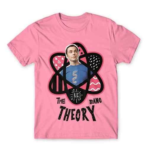 Világos rózsaszín Agymenők férfi rövid ujjú póló - Atomic Sheldon