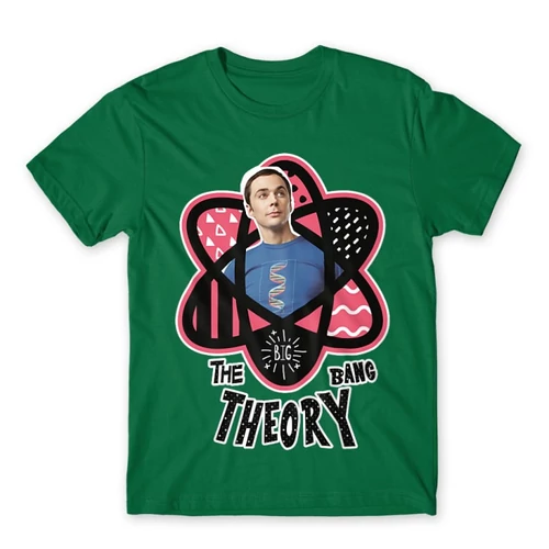 Zöld Agymenők férfi rövid ujjú póló - Atomic Sheldon