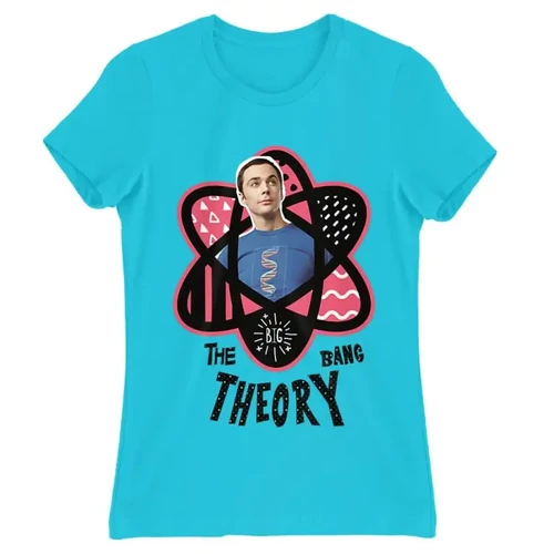 Atollkék Agymenők női rövid ujjú póló - Atomic Sheldon