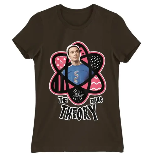 Barna Agymenők női rövid ujjú póló - Atomic Sheldon