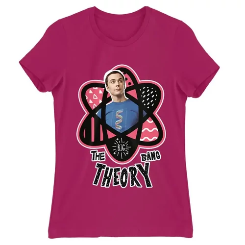 Pink Agymenők női rövid ujjú póló - Atomic Sheldon