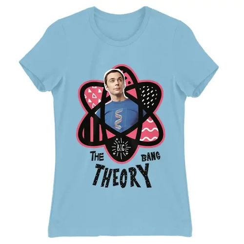 Világoskék Agymenők női rövid ujjú póló - Atomic Sheldon