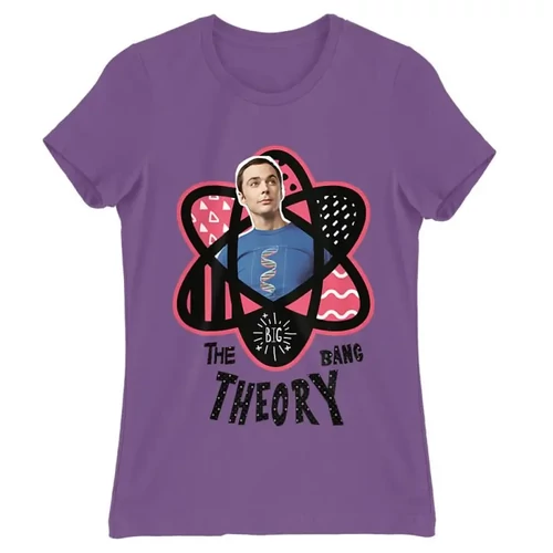 Világoslila Agymenők női rövid ujjú póló - Atomic Sheldon