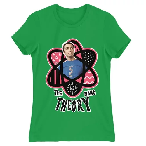 Zöld Agymenők női rövid ujjú póló - Atomic Sheldon
