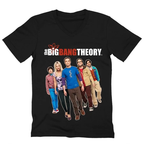 Fekete Agymenők férfi V-nyakú póló - BBT Team