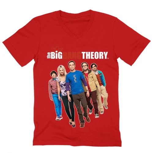 Piros Agymenők férfi V-nyakú póló - BBT Team