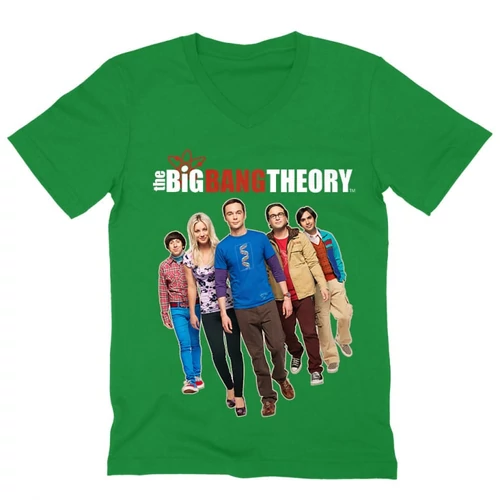 Zöld Agymenők férfi V-nyakú póló - BBT Team