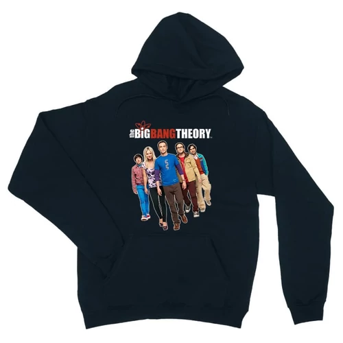 Sötétkék Agymenők unisex kapucnis pulóver - BBT Team