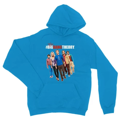 Zafírkék Agymenők unisex kapucnis pulóver - BBT Team