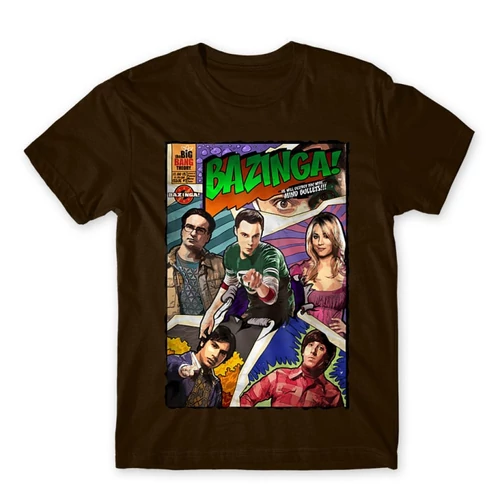 Barna Agymenők férfi rövid ujjú póló - Bazinga Comics
