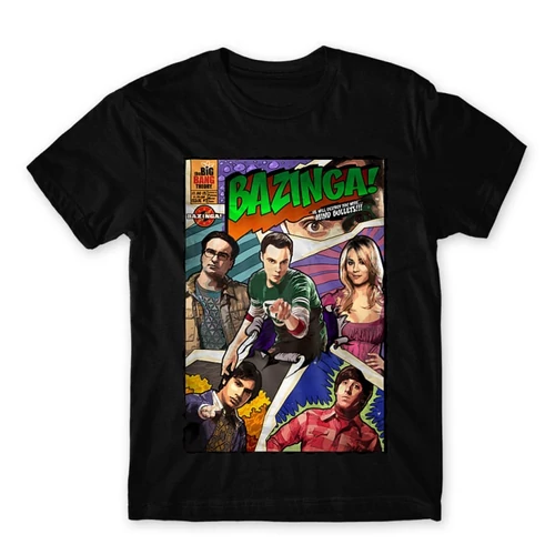 Fekete Agymenők férfi rövid ujjú póló - Bazinga Comics