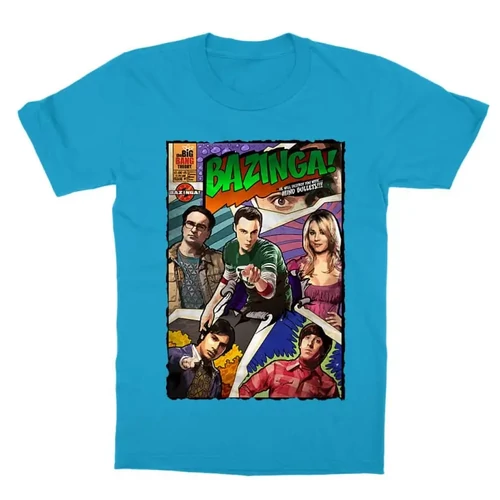 Atollkék Agymenők gyerek rövid ujjú póló - Bazinga Comics