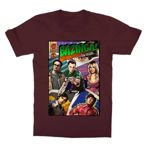 Bordó Agymenők gyerek rövid ujjú póló - Bazinga Comics