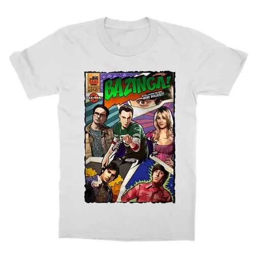 Fehér Agymenők gyerek rövid ujjú póló - Bazinga Comics