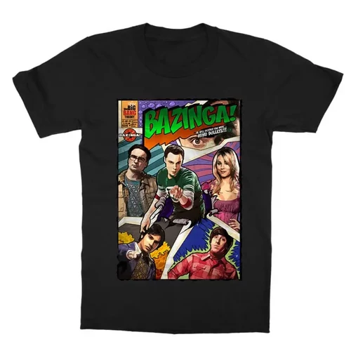 Fekete Agymenők gyerek rövid ujjú póló - Bazinga Comics