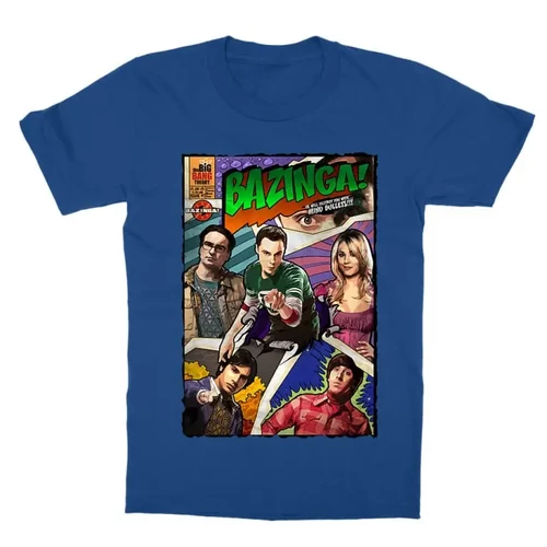 Királykék Agymenők gyerek rövid ujjú póló - Bazinga Comics