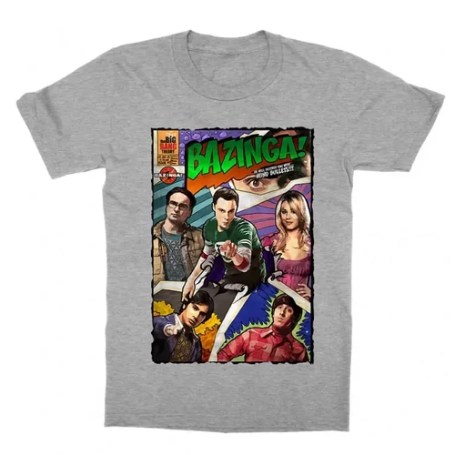 Sportszürke Agymenők gyerek rövid ujjú póló - Bazinga Comics