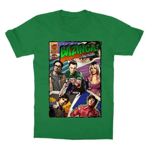 Zöld Agymenők gyerek rövid ujjú póló - Bazinga Comics