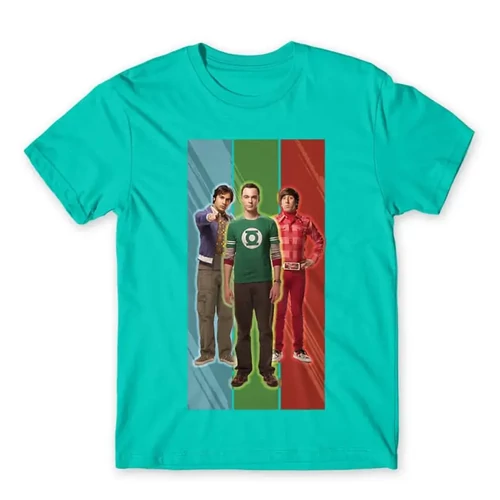 Türkiz Agymenők férfi rövid ujjú póló - Sheldon Stripe