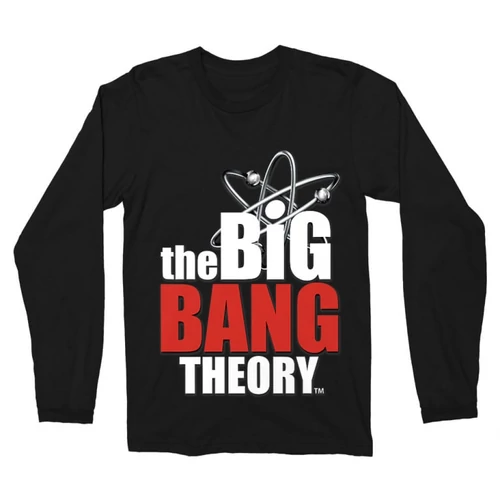 Fekete Agymenők férfi hosszú ujjú póló - The Big Bang Theory Logo
