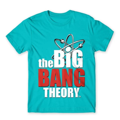 Atollkék Agymenők férfi rövid ujjú póló - The Big Bang Theory Logo