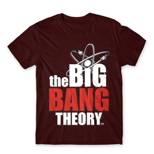 Bordó Agymenők férfi rövid ujjú póló - The Big Bang Theory Logo