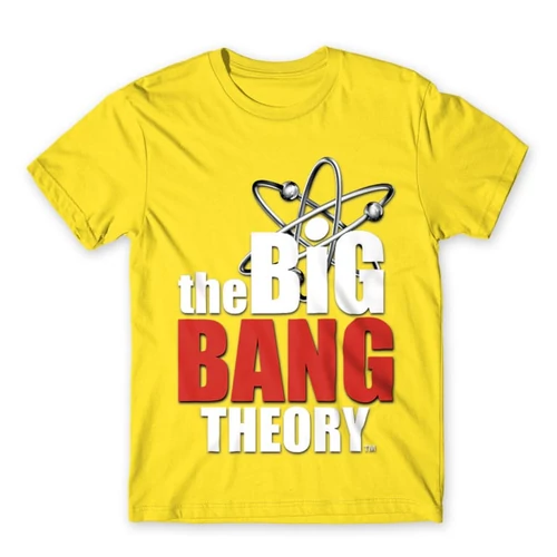 Citromsárga Agymenők férfi rövid ujjú póló - The Big Bang Theory Logo