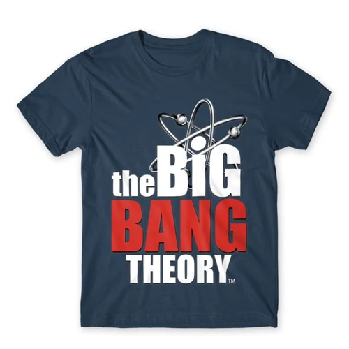 Denim Agymenők férfi rövid ujjú póló - The Big Bang Theory Logo