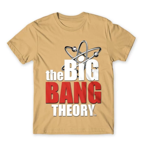 Homok Agymenők férfi rövid ujjú póló - The Big Bang Theory Logo