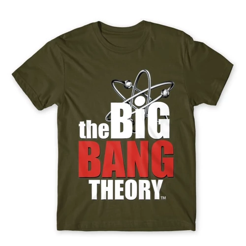Khaki Agymenők férfi rövid ujjú póló - The Big Bang Theory Logo
