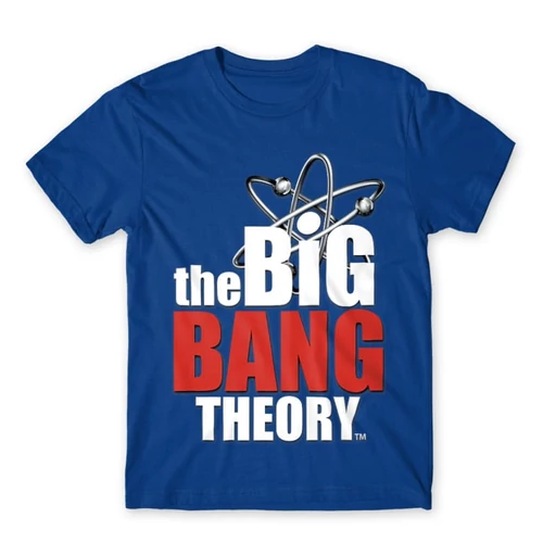 Királykék Agymenők férfi rövid ujjú póló - The Big Bang Theory Logo
