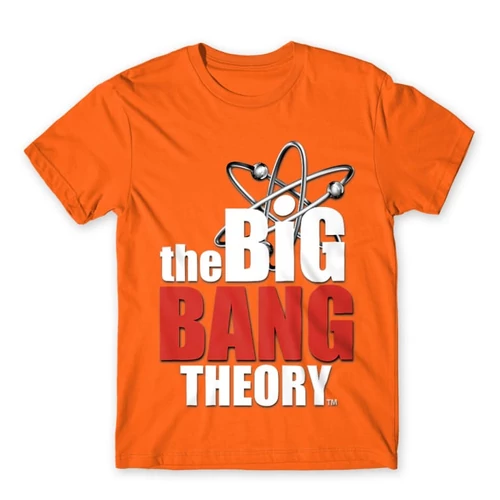 Narancs Agymenők férfi rövid ujjú póló - The Big Bang Theory Logo