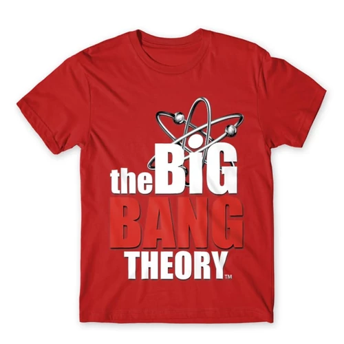 Piros Agymenők férfi rövid ujjú póló - The Big Bang Theory Logo