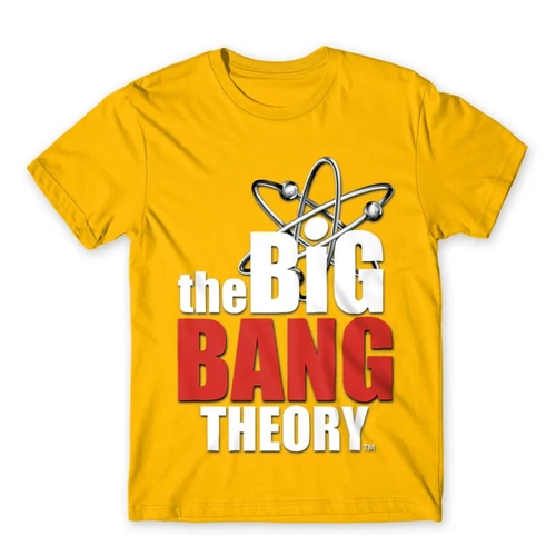Sárga Agymenők férfi rövid ujjú póló - The Big Bang Theory Logo