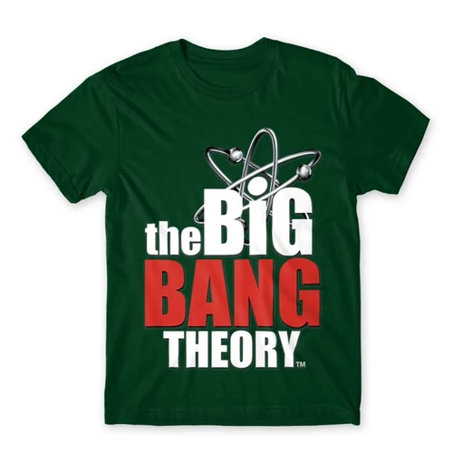 Sötétzöld Agymenők férfi rövid ujjú póló - The Big Bang Theory Logo