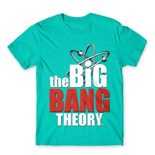 Türkiz Agymenők férfi rövid ujjú póló - The Big Bang Theory Logo