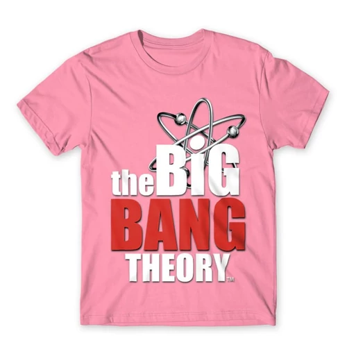 Világos rózsaszín Agymenők férfi rövid ujjú póló - The Big Bang Theory Logo