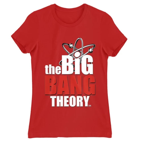 Piros Agymenők női rövid ujjú póló - The Big Bang Theory Logo