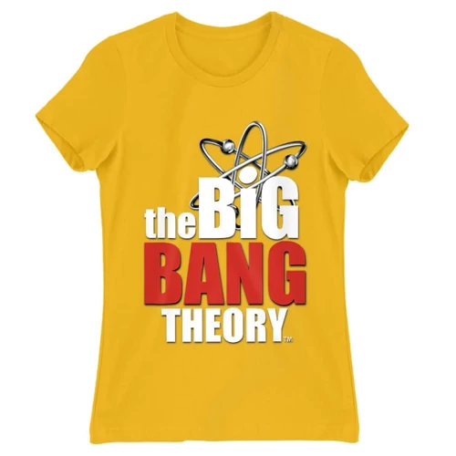Sárga Agymenők női rövid ujjú póló - The Big Bang Theory Logo