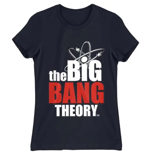 Sötétkék Agymenők női rövid ujjú póló - The Big Bang Theory Logo