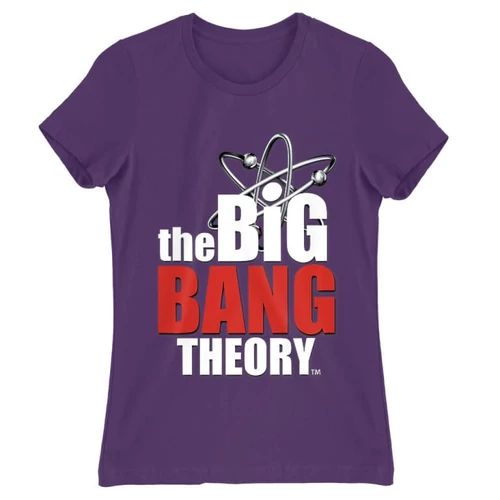Sötétlila Agymenők női rövid ujjú póló - The Big Bang Theory Logo