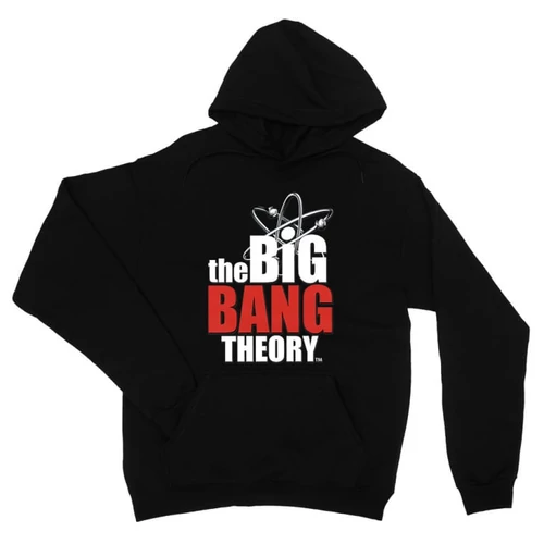 Fekete Agymenők unisex kapucnis pulóver - The Big Bang Theory Logo