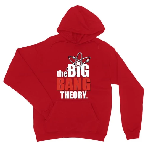 Piros Agymenők unisex kapucnis pulóver - The Big Bang Theory Logo