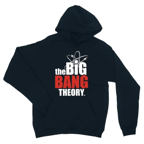 Sötétkék Agymenők unisex kapucnis pulóver - The Big Bang Theory Logo