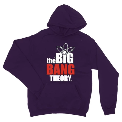 Sötétlila Agymenők unisex kapucnis pulóver - The Big Bang Theory Logo